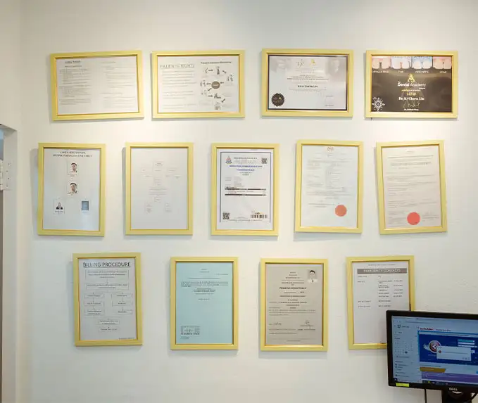 Awards and accreditions received by One Smile Dental Clinic